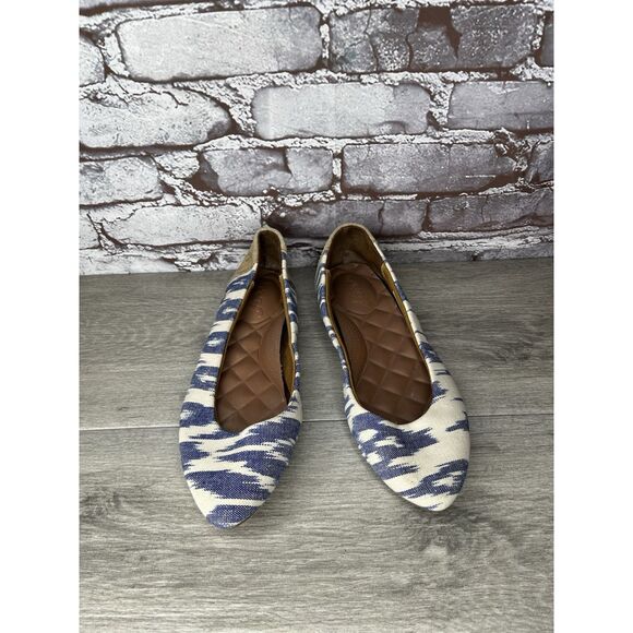 Reef Bochica 2 Canvas Blue White Pointed Toe Ballet Flats Women Sz 8.5M US/39EU - Picture 10 of 16